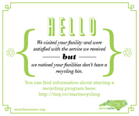 Web badge for those wanting to let others know via social media that a business wasn’t recycling